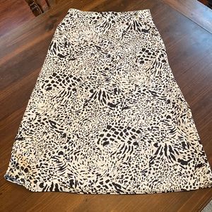 Silky animal print skirt